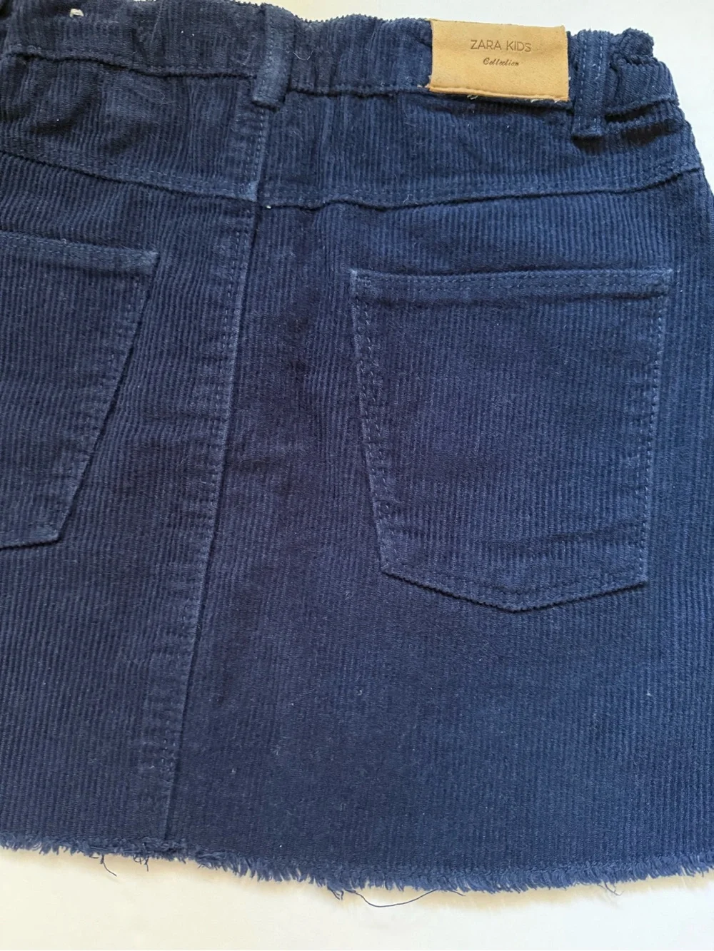 Zara Kids Navy Corduroy Raw Hem Mini Skirt Size 9